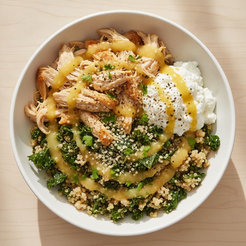 Lemon-Herb Chicken and Cottage Cheese Bowl