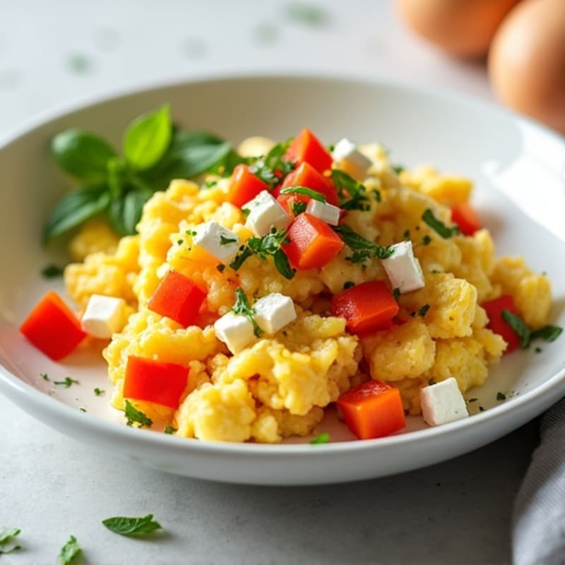 Fluffy Bell Pepper Egg White Scramble