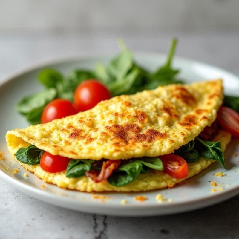 Egg White Omelette with Turkey Bacon and Spinach