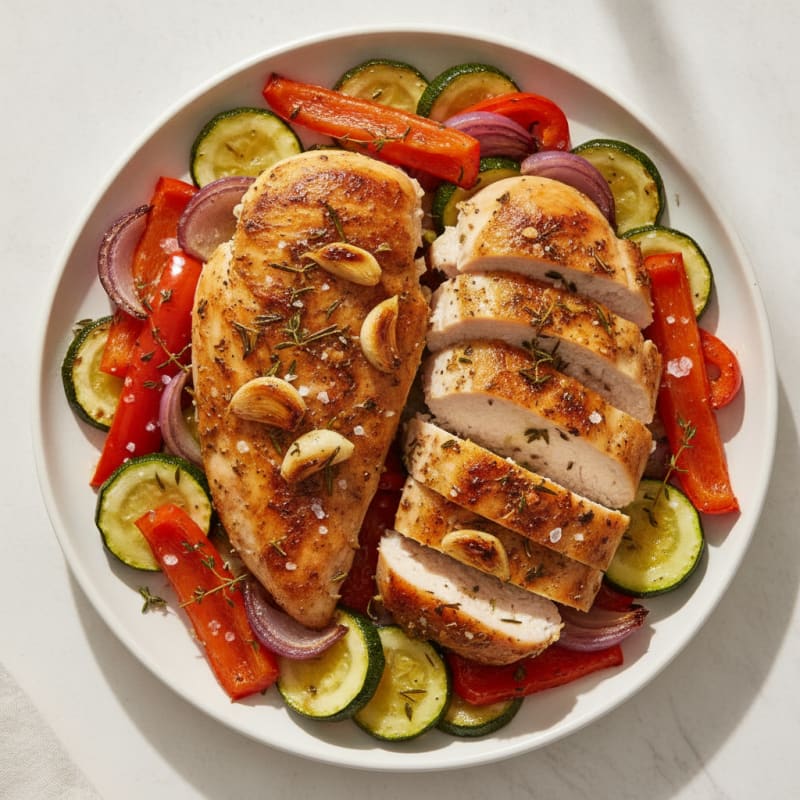 Garlic-Herb Chicken with Roasted Vegetables