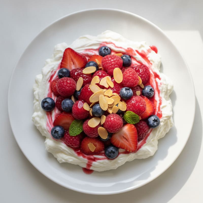 Greek Yogurt Protein Mousse with Mixed Berries