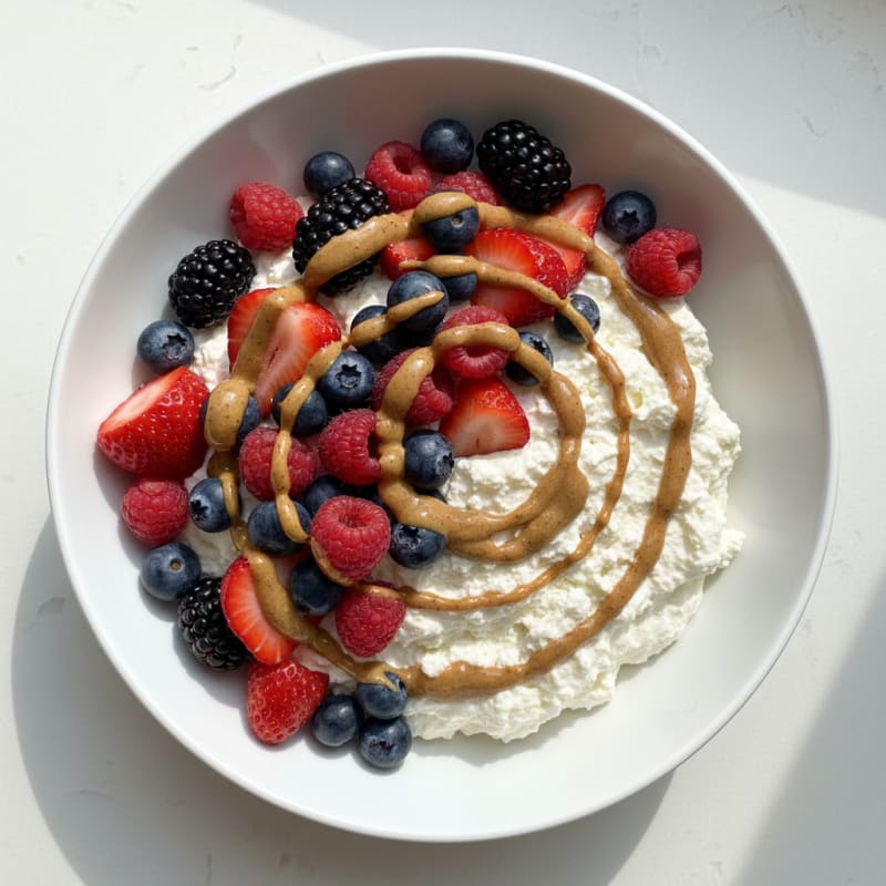 Silky Greek Yogurt Protein Mousse with Mixed Berries
