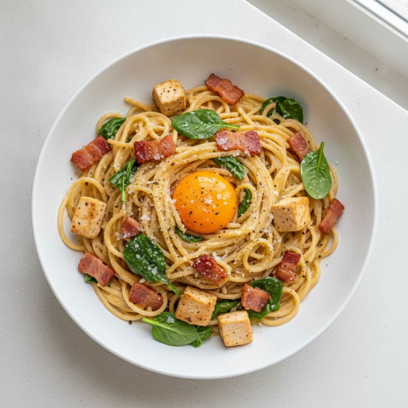 Classic Pancetta Carbonara with Egg Yolk