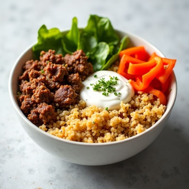 Seasoned Ground Beef Bowl with Special Sauce