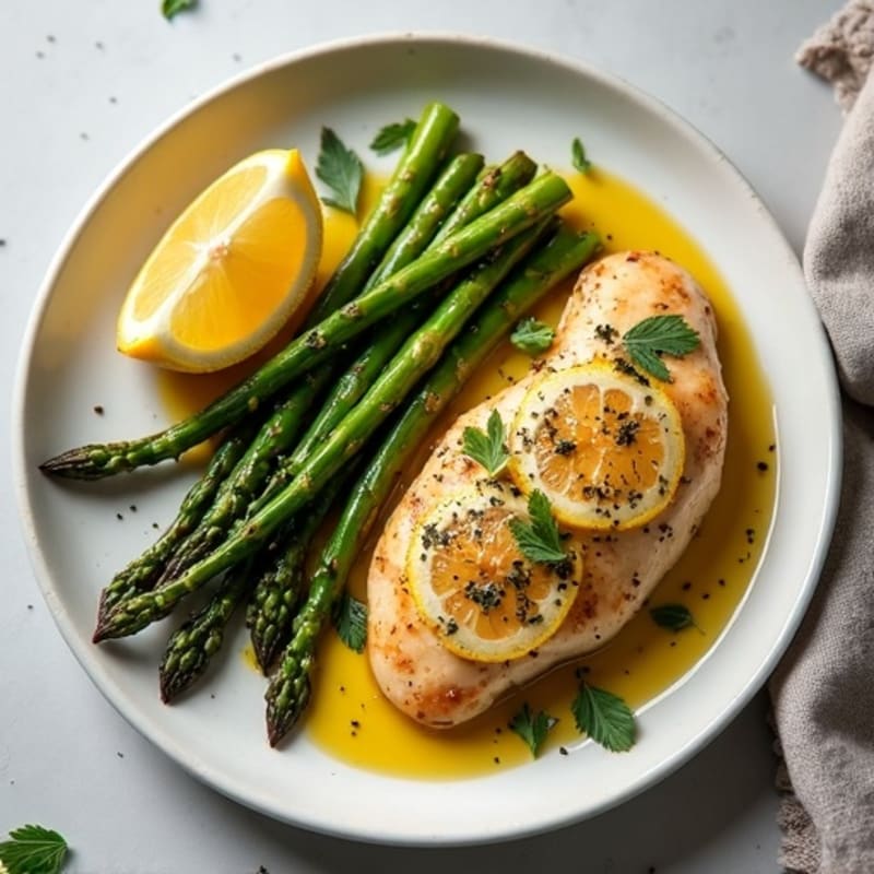 Sheet Pan Lemon Herb Chicken with Roasted Asparagus