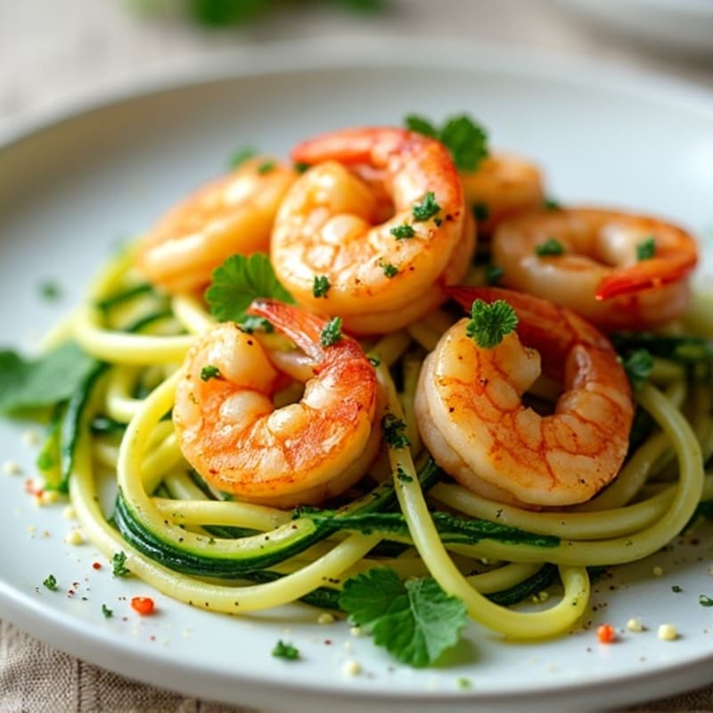 Zesty Garlic Shrimp with Zucchini Noodles