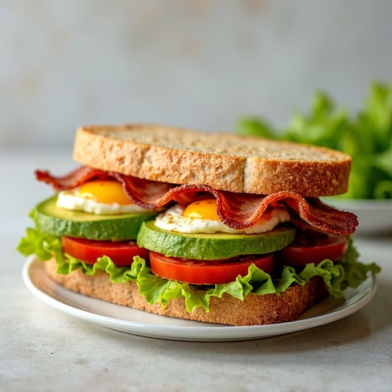 Fresh Avocado, Crispy Bacon, Lettuce, and Tomato Whole Wheat Sandwich