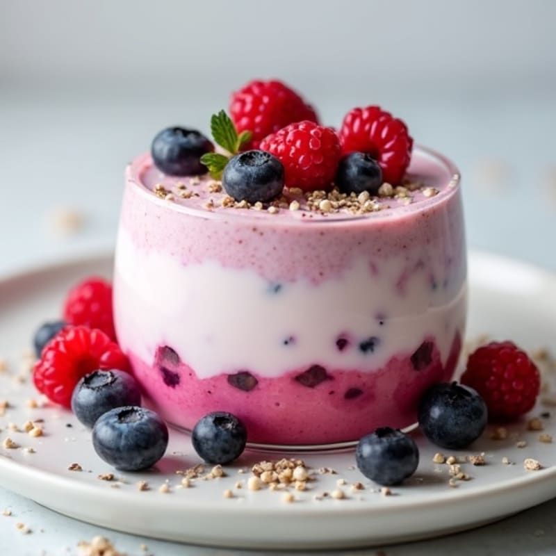 Greek Yogurt Protein Mousse with Mixed Berries