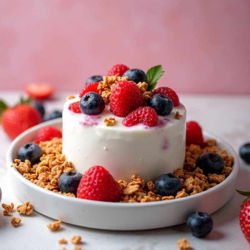 Creamy Greek Yogurt with Fresh Berries and Crunchy Granola