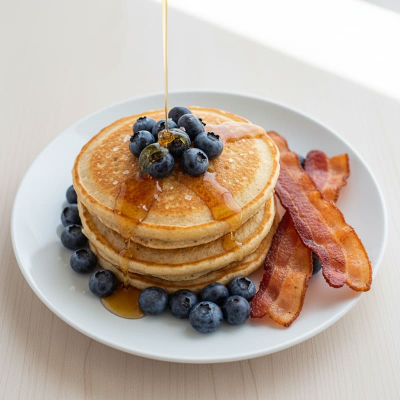 Crispy Bacon and Fluffy Buttermilk Pancakes