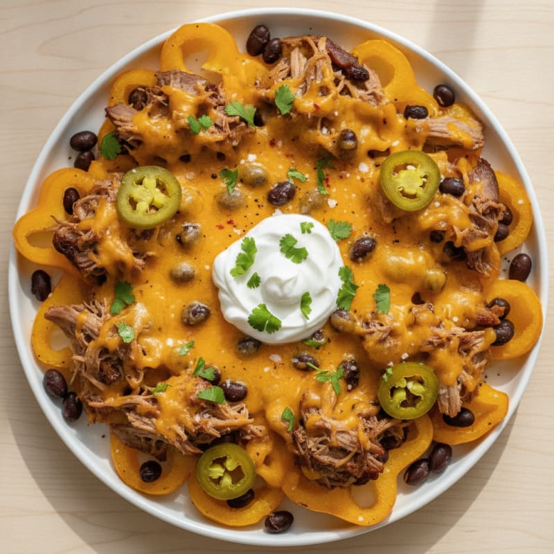 Pulled Pork Nachos with Pickled Jalapeños