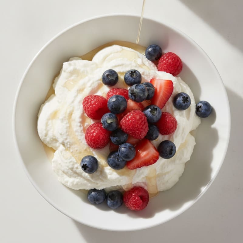 Greek Yogurt Protein Mousse with Mixed Berries