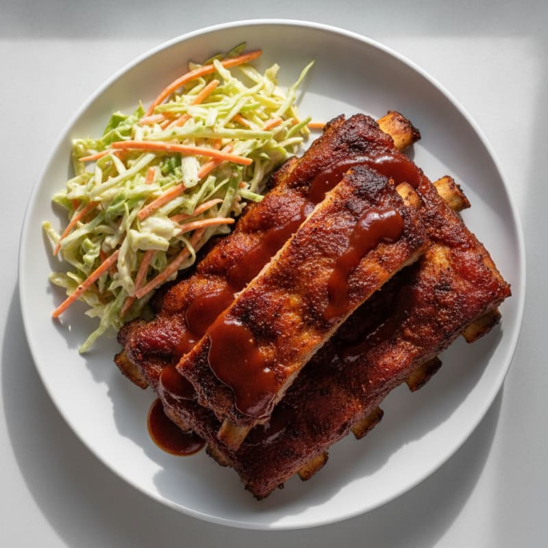 Smoked BBQ Ribs with Tangy Slaw