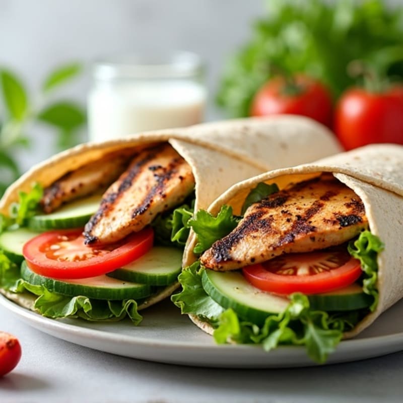 Grilled Chicken Wrap with Crisp Veggies and Creamy Dressing