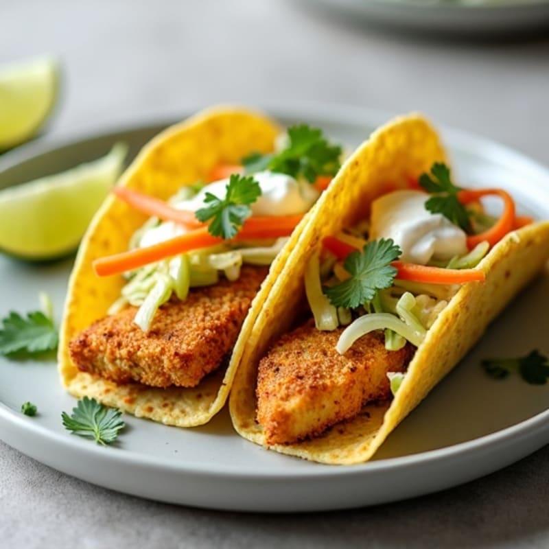 Crispy Baked Fish Tacos with Fresh Slaw
