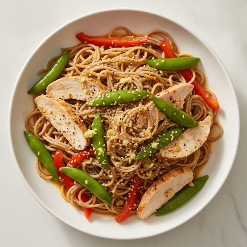 Soba Noodles with Ginger-Sesame Dressing