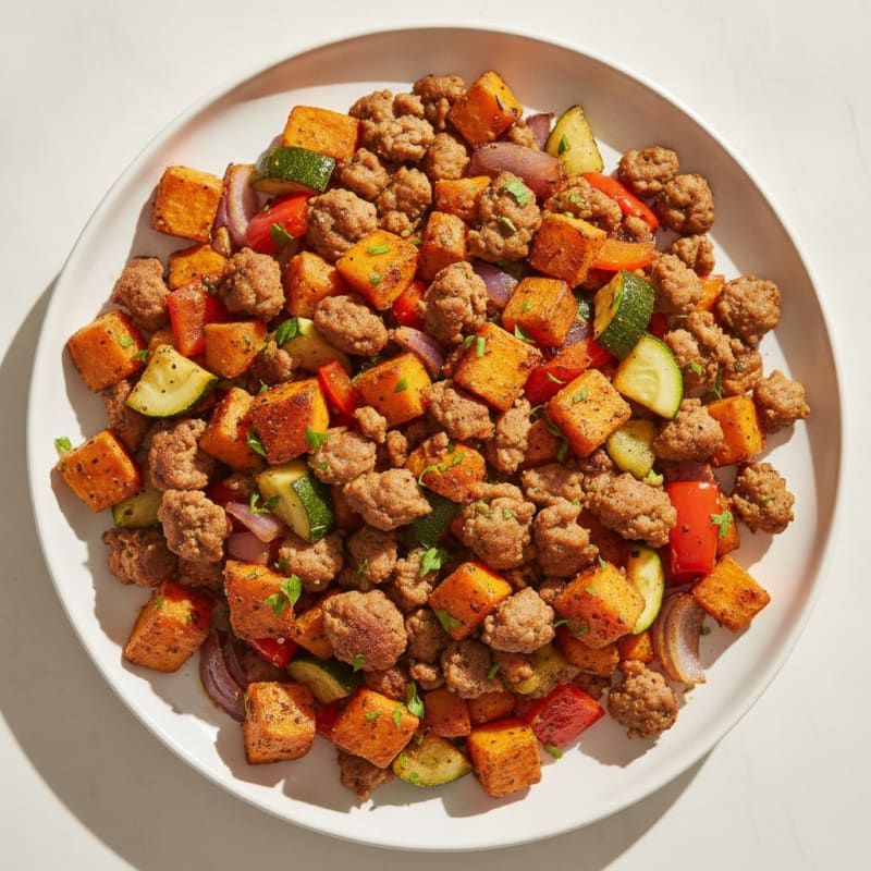 Sheet Pan Sausage and Veggie Hash
