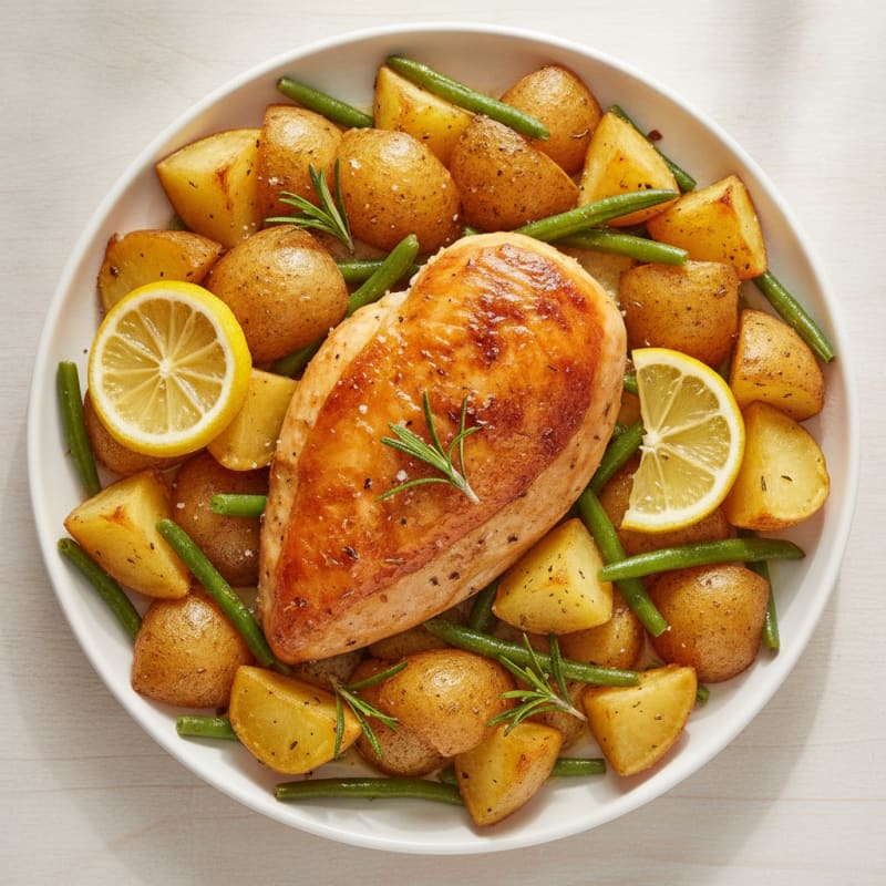 Lemon Herb Roasted Chicken with Potatoes