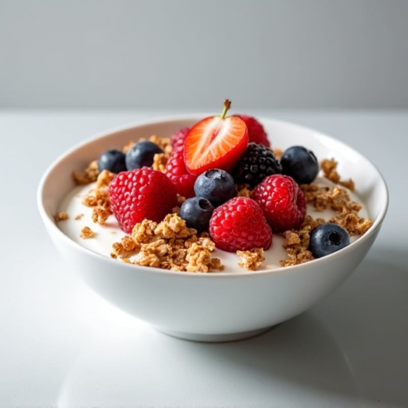 Silky Greek Yogurt Bowl with Protein Granola and Berries