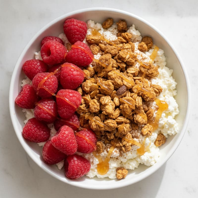 Sweet Cottage Cheese with Berries and Granola
