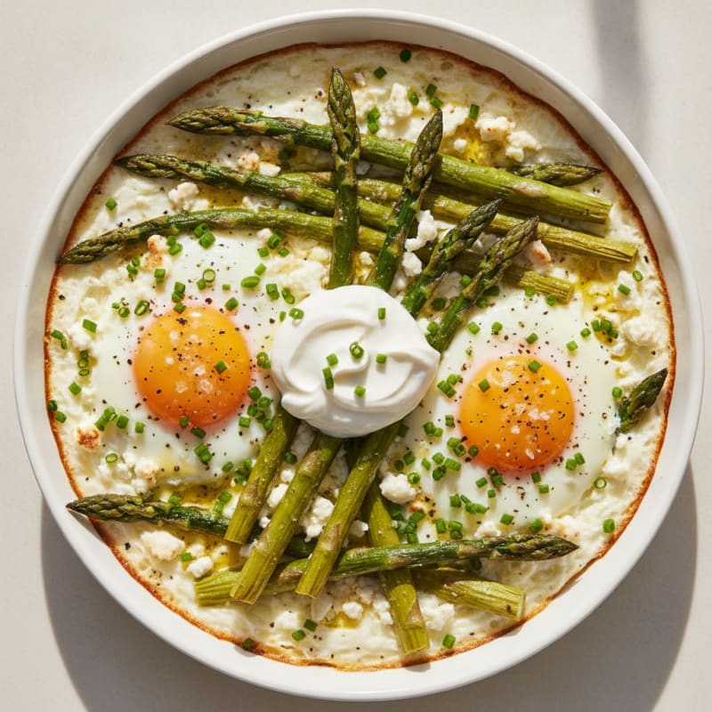 Baked Eggs with Roasted Asparagus