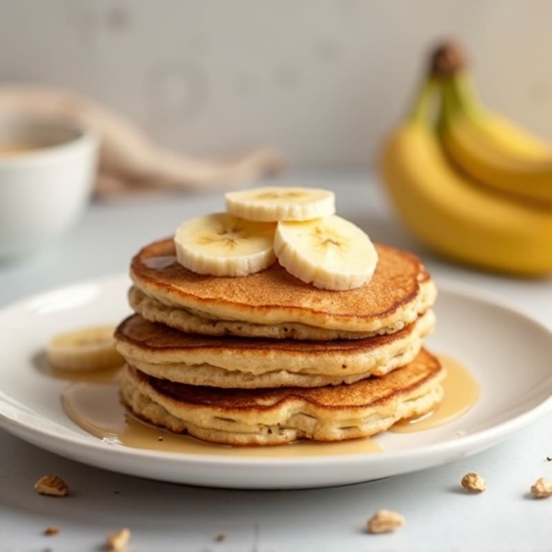 Fluffy High Protein Oat and Banana Pancakes