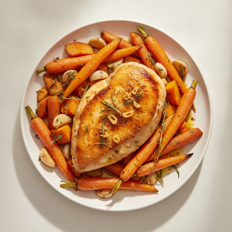 Garlic Herb Roasted Chicken with Root Vegetables