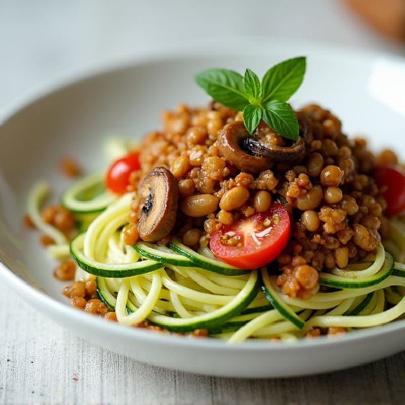 Hearty Mushroom Ragu with Garlic Herb Zucchini Noodles