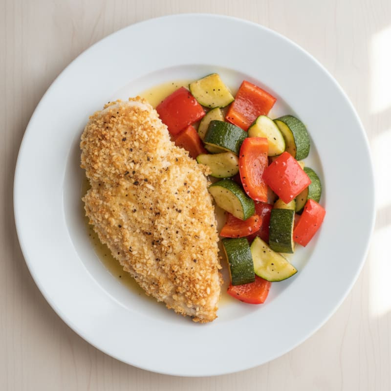 Almond Flour Chicken Breast with Roasted Vegetables