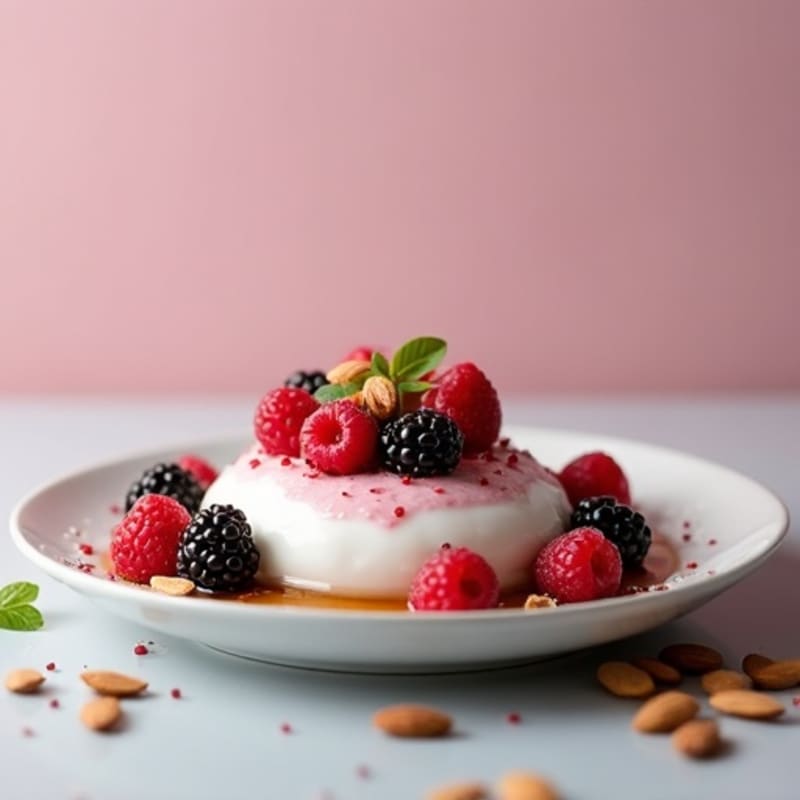 Greek Yogurt Protein Mousse with Mixed Berries