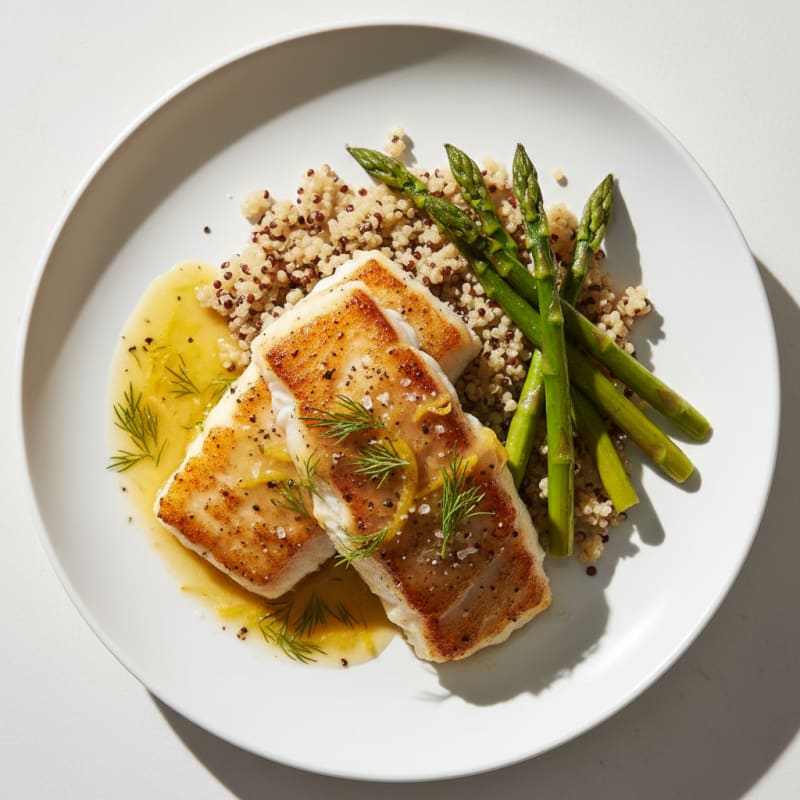 Pan-Seared Cod with Lemon-Dill Sauce