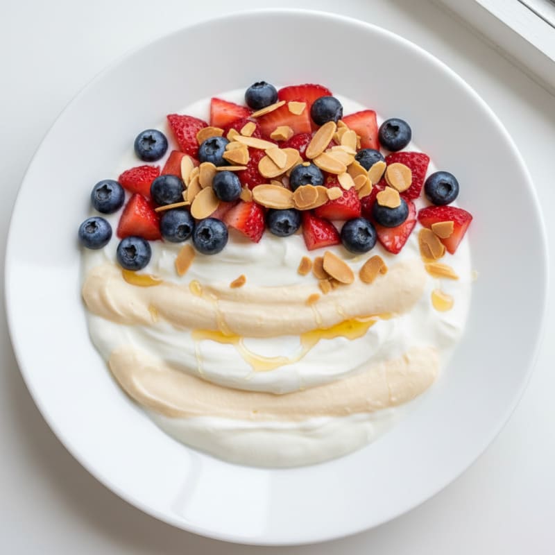 Greek Yogurt Protein Parfait with Berries and Almonds