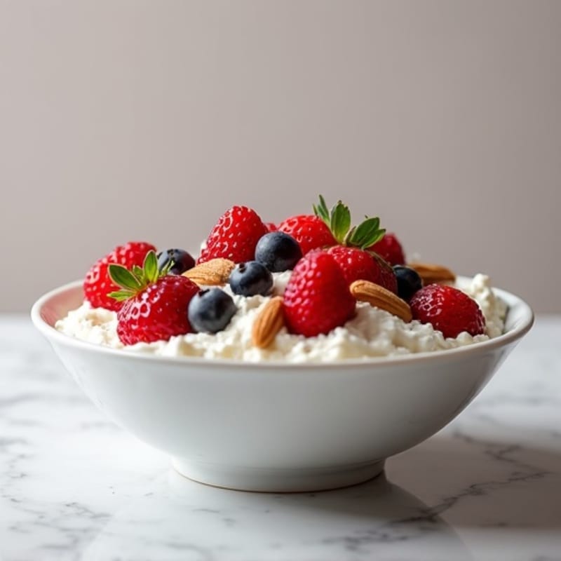 Creamy Cottage Cheese with Fresh Berries and Crunchy Almonds