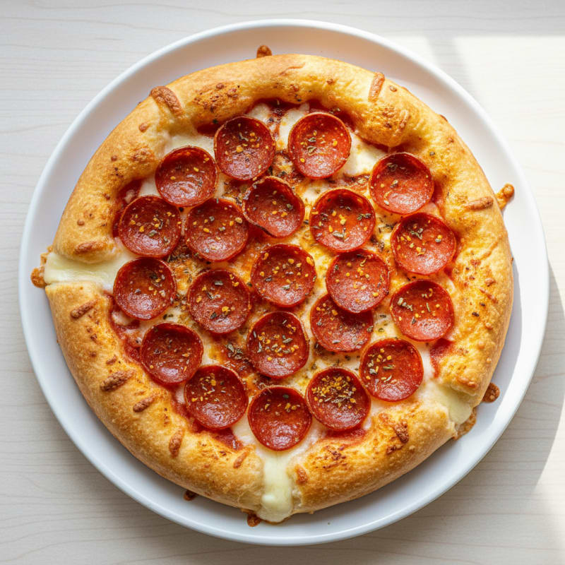 Crispy Pepperoni Stuffed Crust Pizza