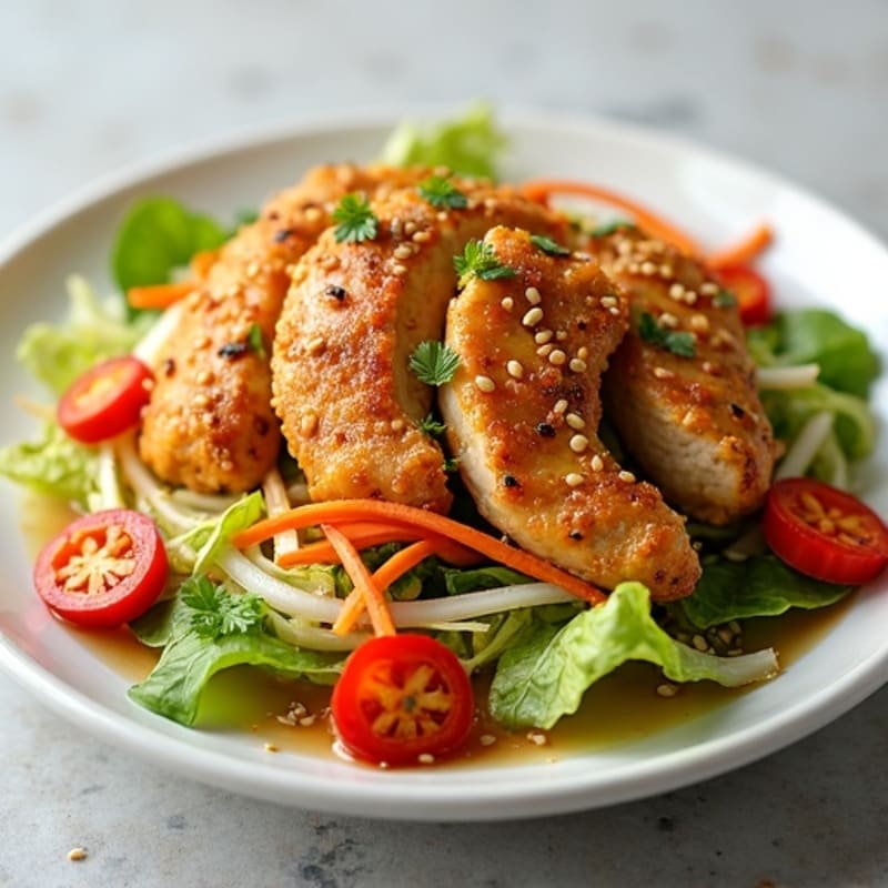 Crispy Ginger Sesame Chicken Salad