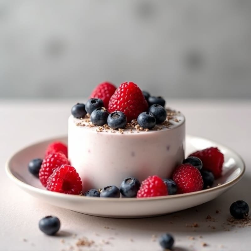 Greek Yogurt Protein Mousse with Mixed Berries