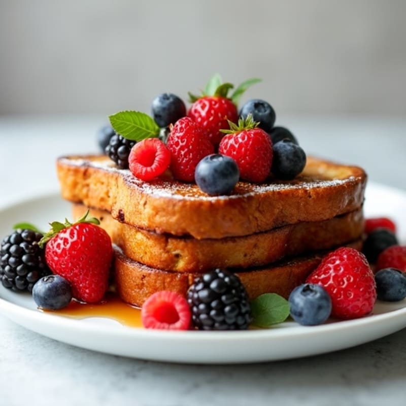 Protein-Packed Whole Grain French Toast with Fresh Berries