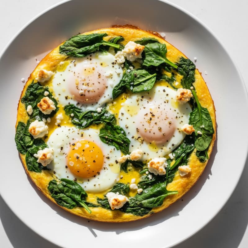 Baked Eggs with Sautéed Spinach