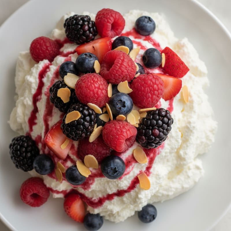 Greek Yogurt Protein Mousse with Mixed Berries