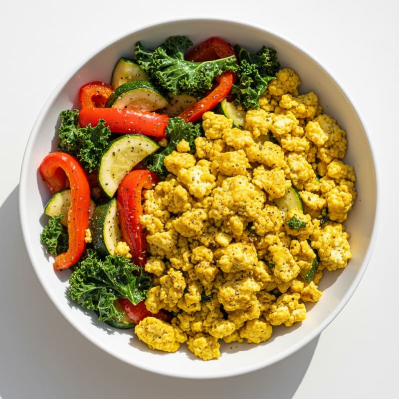 Turmeric Tofu Scramble with Roasted Vegetables