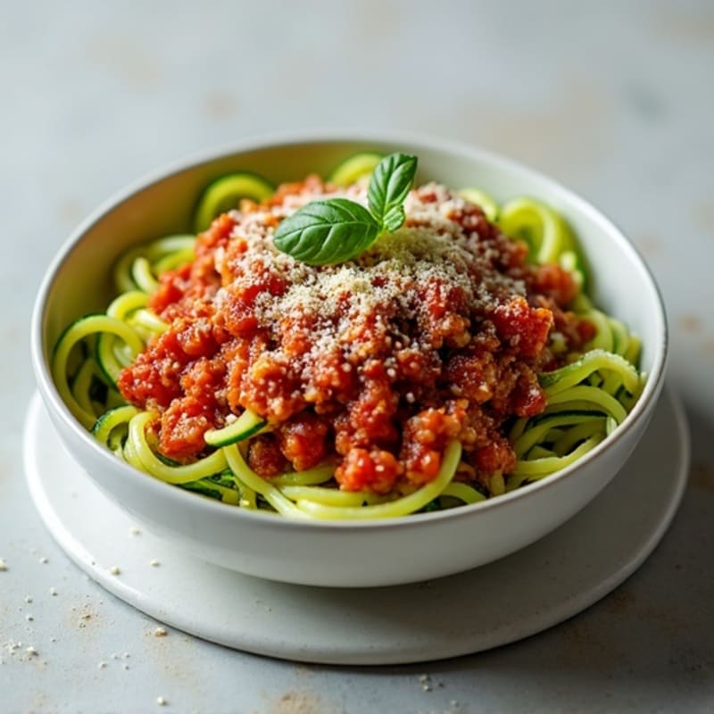 Lean Ground Turkey Zucchini Noodles with Robust Marinara