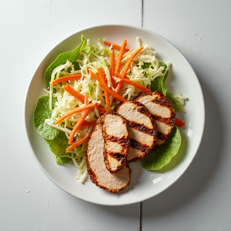 Grilled Turkey Breast with Crunchy Cabbage Slaw