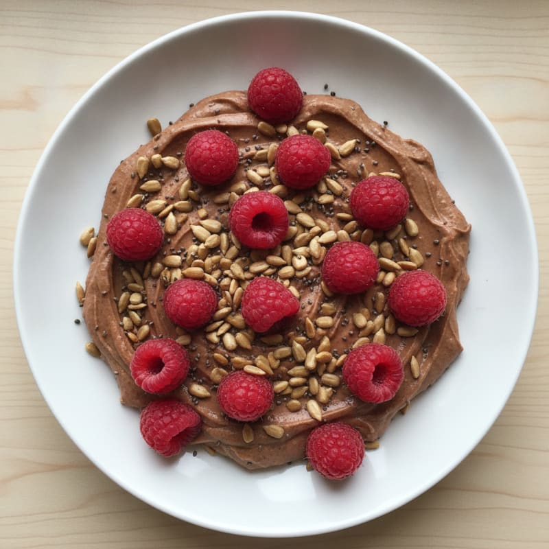 Greek Yogurt Chocolate Protein Pudding with Sunflower Seeds