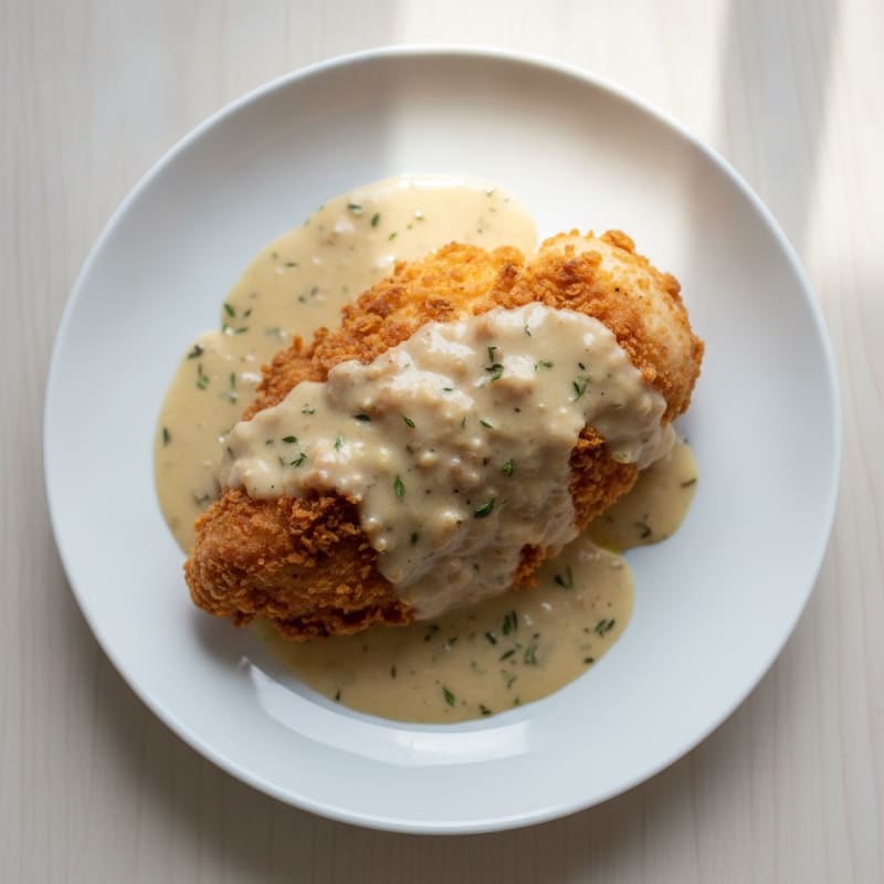 Crispy Buttermilk Fried Chicken with Creamy Gravy