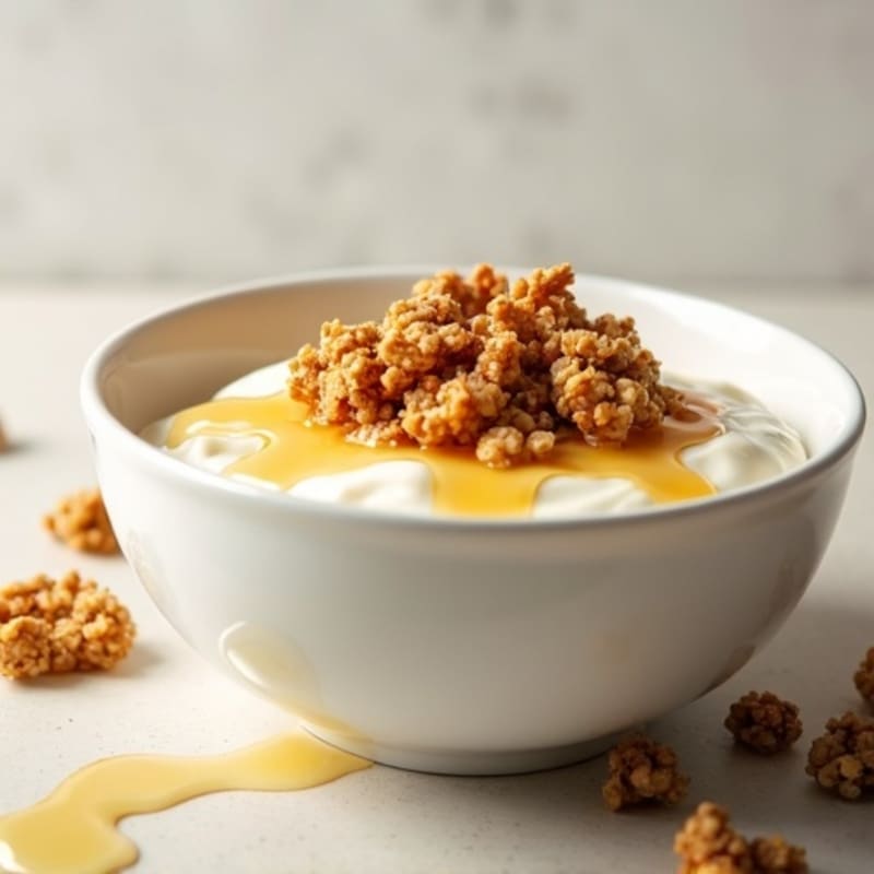 Creamy Greek Yogurt with Honey and Crunchy Granola