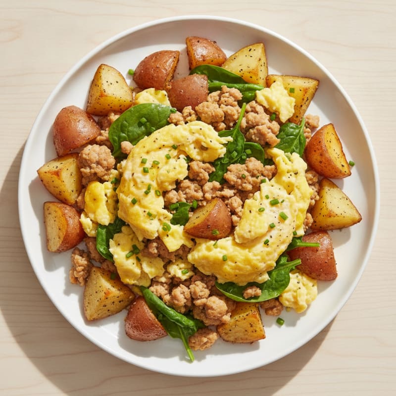 Hearty Scrambled Eggs with Roasted Potatoes