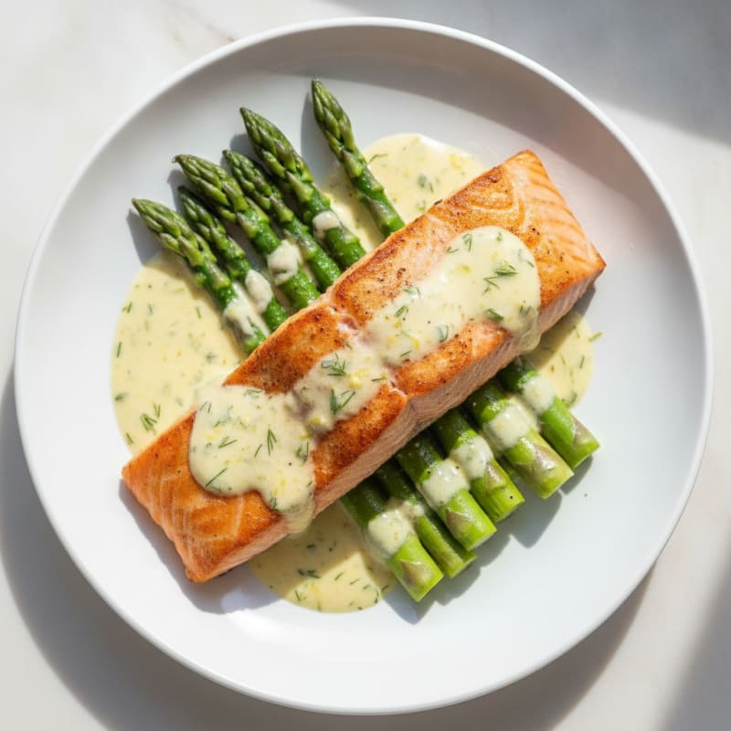 Pan-Seared Sockeye Salmon with Lemon-Dill Sauce