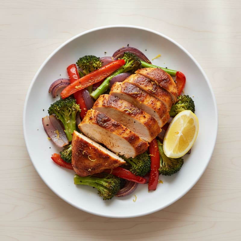 Spicy Harissa Chicken with Roasted Vegetables