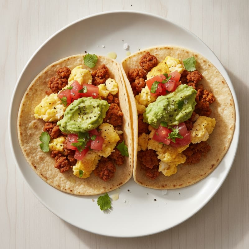 Chorizo and Egg Breakfast Tacos