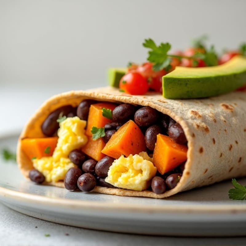 Protein-Packed Sweet Potato Black Bean Breakfast Burrito